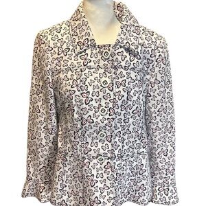 Red & navy blue 🦋 BUTTERFLY jacket! Has flutter cuffs & waist. Small/Med NWOT